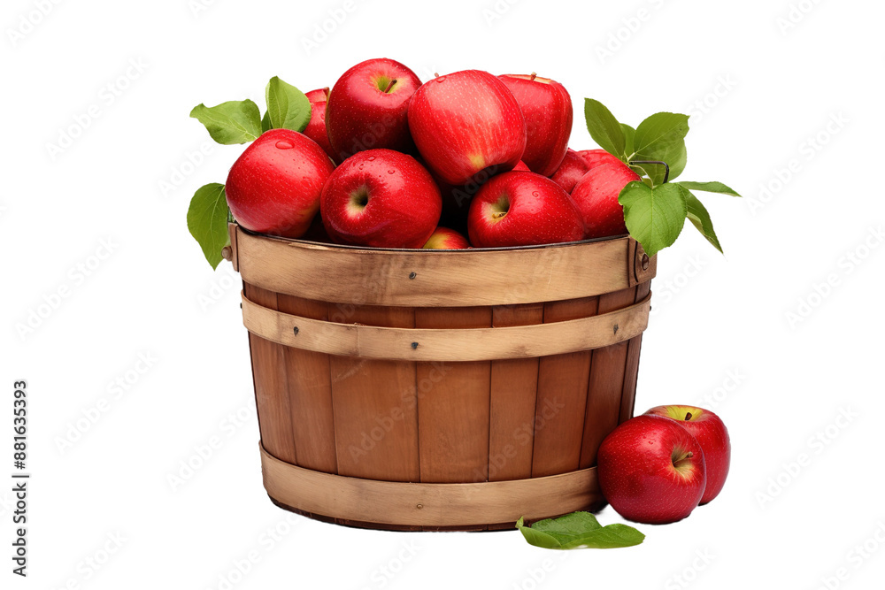 The Harvest: A Bountiful Basket of Apples on White or PNG Transparent Background. The Harvest: A Bountiful Basket of Apples on White or PNG Transparent Background.