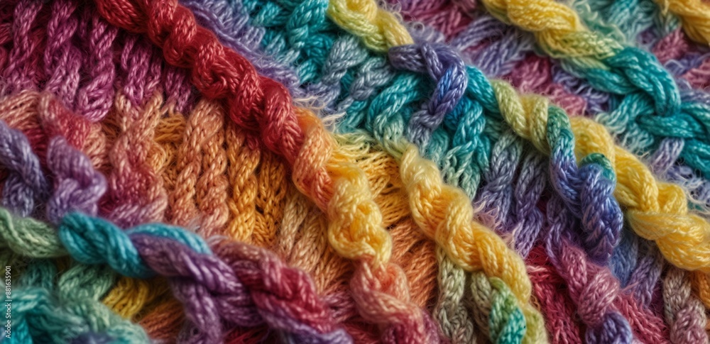 Closeup texture of knit fabric colorful Closeup texture of knit fabric colorful