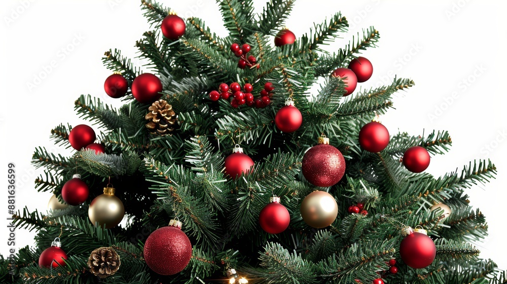 Fototapeta premium christmas tree with christmas decorations