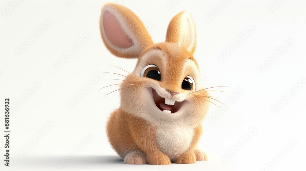 3D vector illustration of a cute baby rabbit, smiling. 3D vector illustration of a cute baby rabbit, smiling.