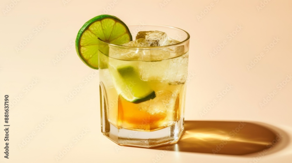 Lime and Ice Cocktail in a Glass Lime and Ice Cocktail in a Glass
