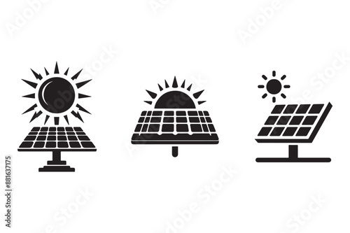  Solar Panel Icon in a Flat Style, Isolated on a white background. This vector illustration is perfect for your design or logo needs
