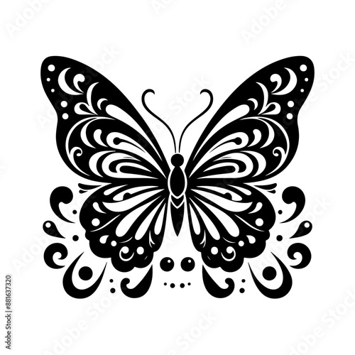 Butterfly silhouette. Butterflies vector illustration. Monarch Butterfly Silhouettes collection