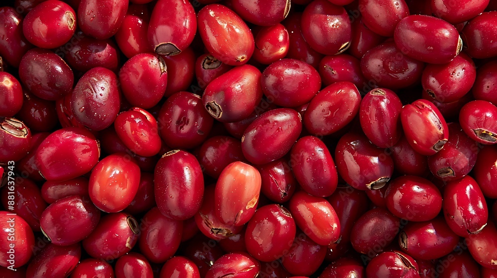 Red coffee beans raw in this instance In the natural world Red coffee beans raw in this instance In the natural world