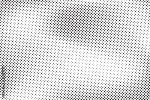 Radial halftone spotted gradient background. Dotted stains concentric texture with fading effect. Black and white circle shade wallpaper. Grunge rough vector. Monochrome geometric backdrop.