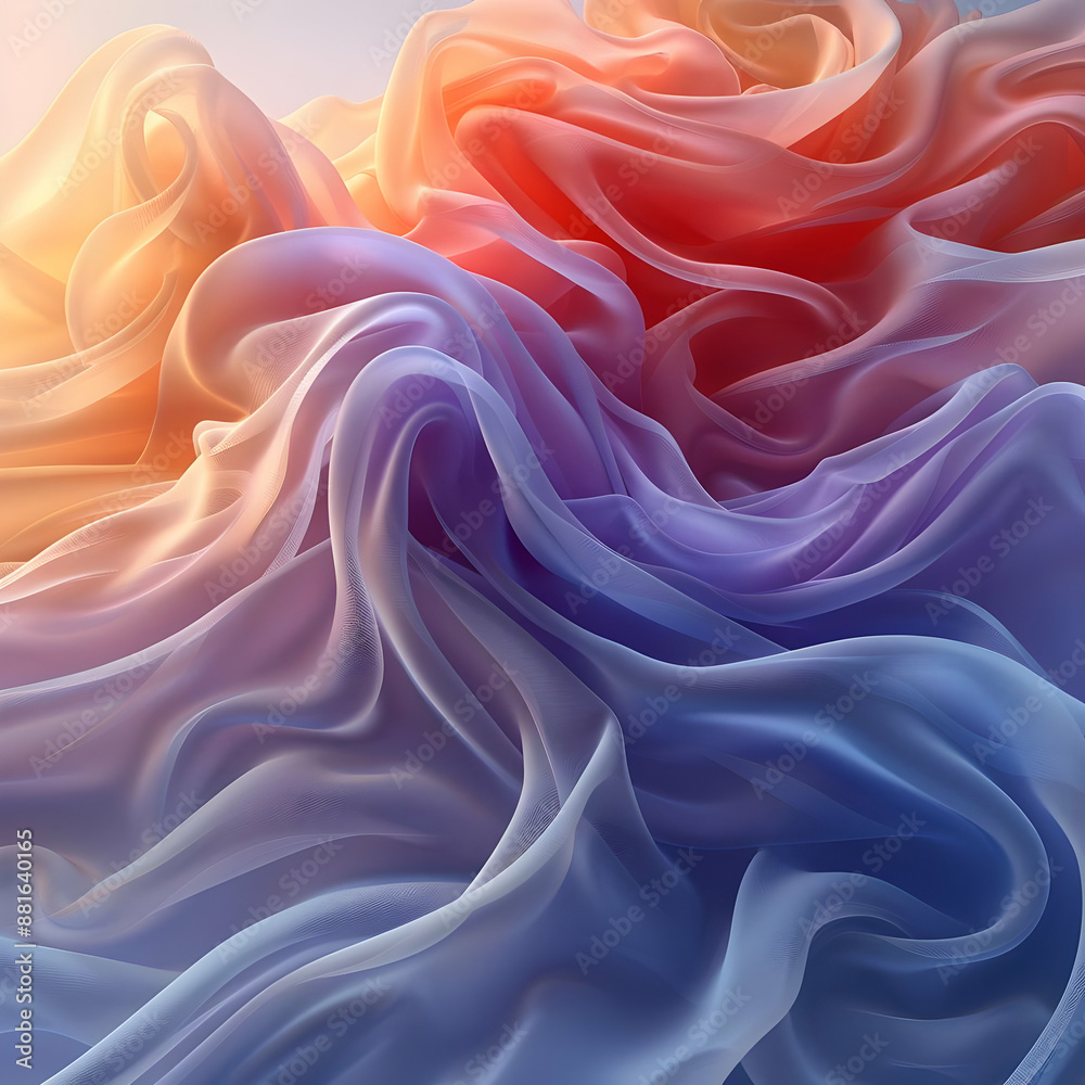 Abstract Blue and Orange Fabric Illustration Abstract Blue and Orange Fabric Illustration