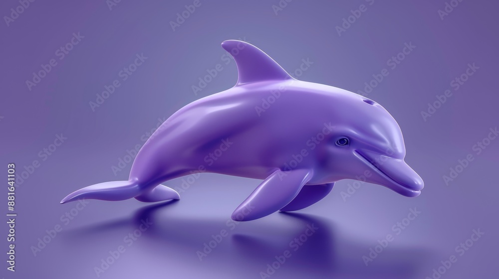 Adorable purple dolphin icon featuring a cheerful smile and realistic 3D effects. This playful marine mammal swims with graceful fins and tail, ready to conquer the deep blue sea. Adorable purple dolphin icon featuring a cheerful smile and realistic 3D effects. This playful marine mammal swims with graceful fins and tail, ready to conquer the deep blue sea.
