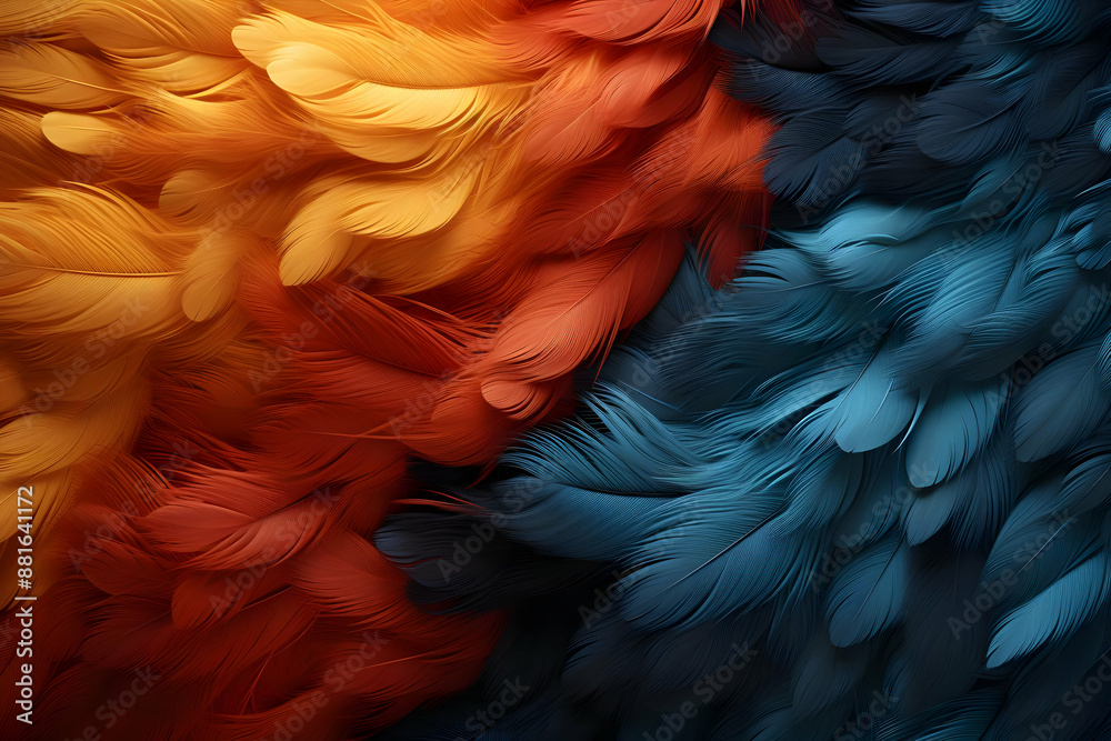 Fototapeta premium Colorful Feathers Abstract Background