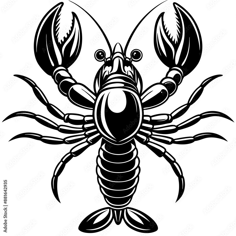 Adorable Lobster silhouette Vector Illustration Adorable Lobster silhouette Vector Illustration