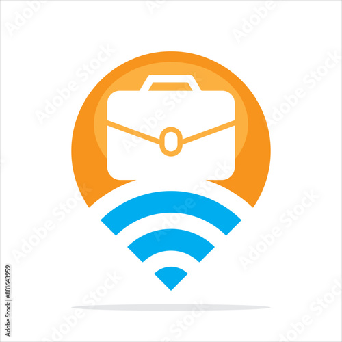 Illustration icon with the concept of a sharing point that finds and manages job vacancy information.
