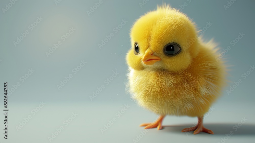 Adorable yellow chick, a baby chicken boy ready for Easter celebrations. This 3D icon is a realistic vector illustration, capturing the charm of this fluffy character. Adorable yellow chick, a baby chicken boy ready for Easter celebrations. This 3D icon is a realistic vector illustration, capturing the charm of this fluffy character.