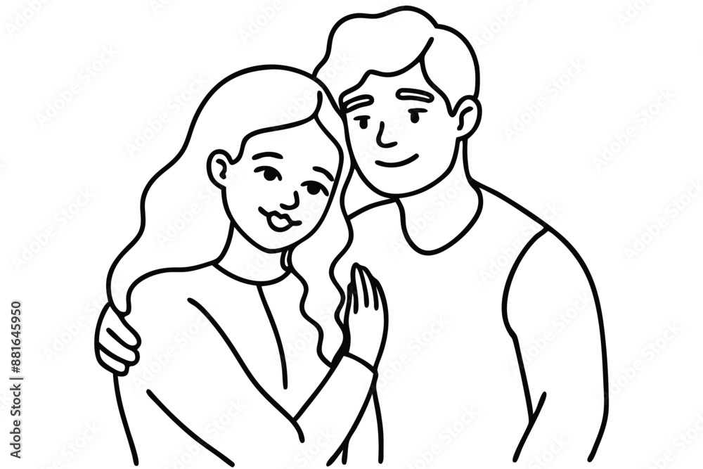 Couple Hugging Line Art Affectionate Hug Artwork Couple Hugging Line Art Affectionate Hug Artwork