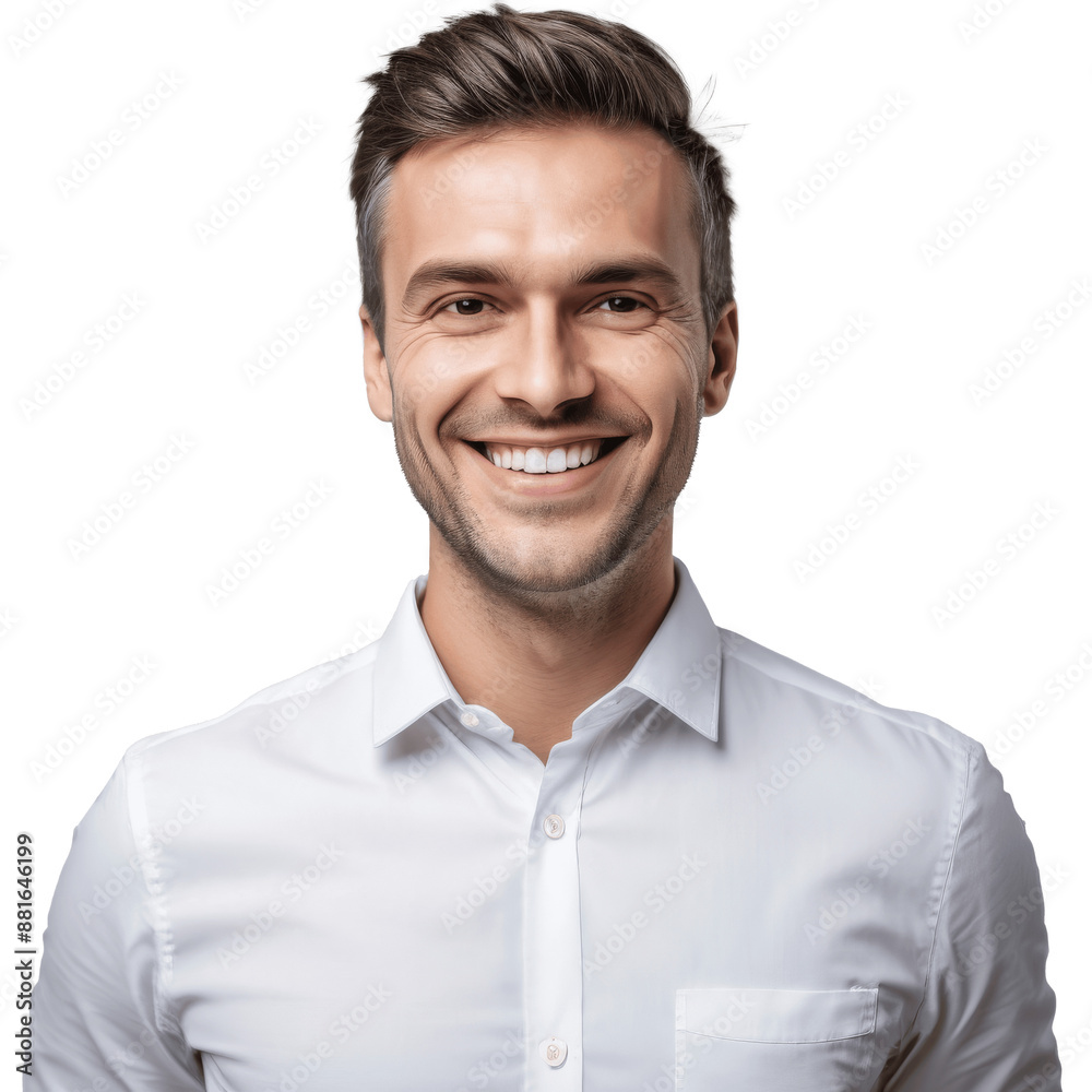 portrait of a smiling man in white shirt isolated on transparent background portrait of a smiling man in white shirt isolated on transparent background