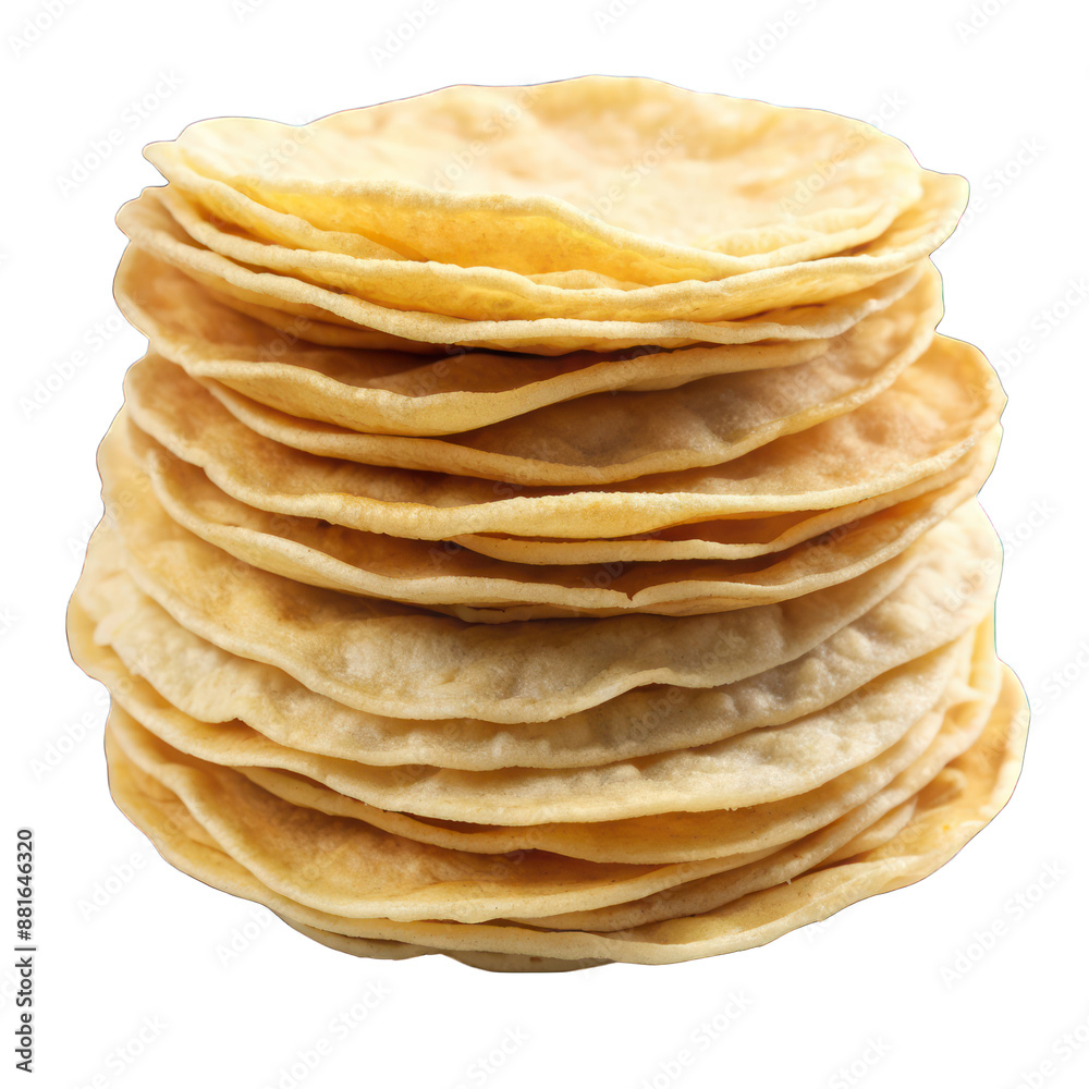 Stack of poppadoms isolated on transparent background Stack of poppadoms isolated on transparent background