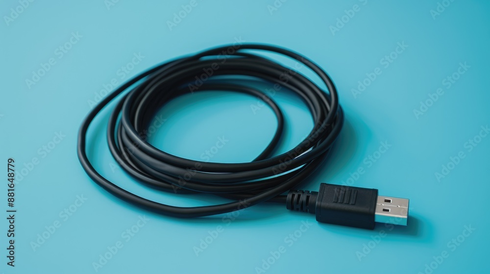 USB cable coiled neatly with space for PC connection USB cable coiled neatly with space for PC connection