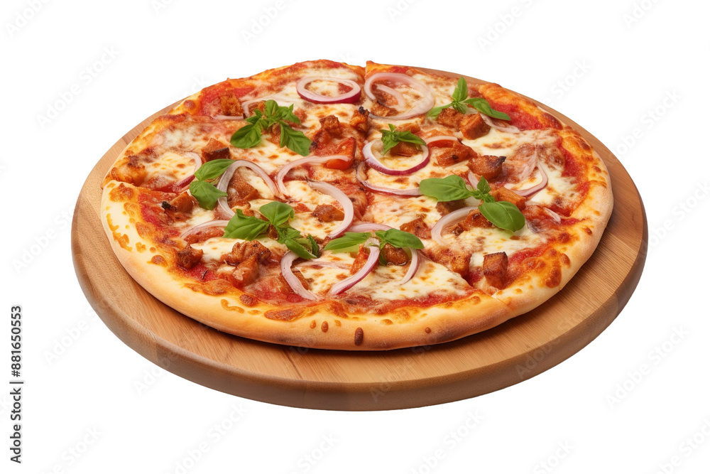 Gastronomic Delight: A Pizza Masterpiece on White or PNG Transparent Background. Gastronomic Delight: A Pizza Masterpiece on White or PNG Transparent Background.