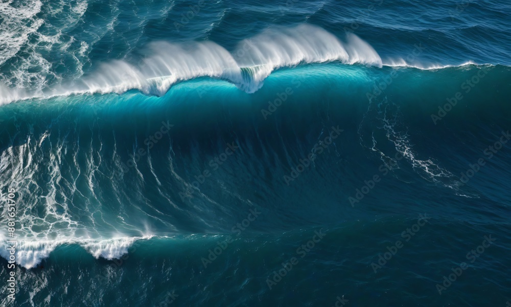Aerial top view dark blue sea water wave, big wave, danger sea wave Aerial top view dark blue sea water wave, big wave, danger sea wave