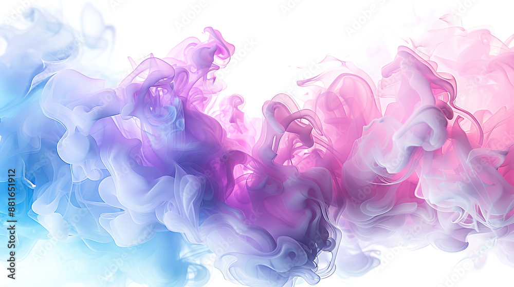 Fototapeta premium Colored smoke against a white background