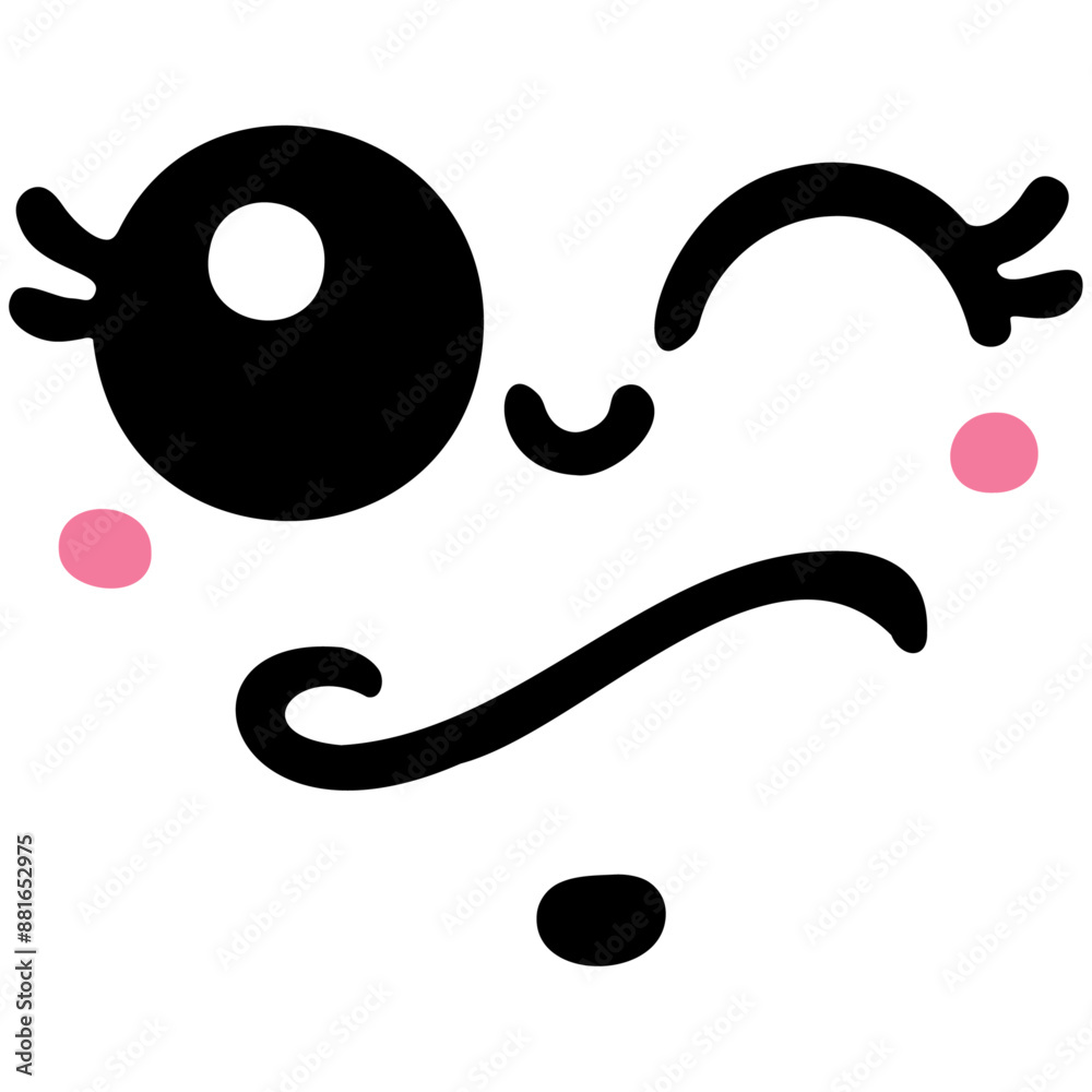 Cute kawaii face expressions in a vector illustration set, featuring playful and adorable emoticons. Perfect for fun and creative design projects Cute kawaii face expressions in a vector illustration set, featuring playful and adorable emoticons. Perfect for fun and creative design projects