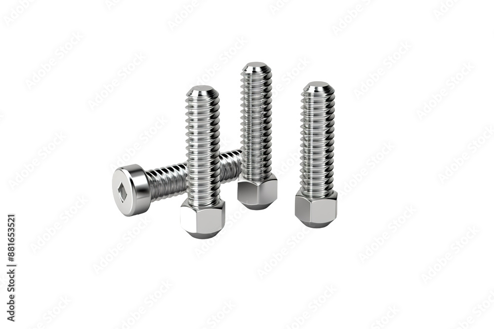 The Dance of Duality: A Pair of Screws in Harmony on White or PNG Transparent Background.