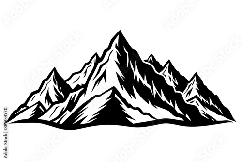 Flat design mountain range silhouette, mountain range silhouette collection  © Trendy Design24