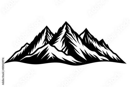Mountain range silhouette, Mountains landscape silhouette collection © Trendy Design24