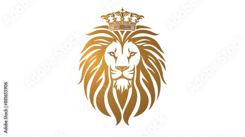 lion head with crown logo photo