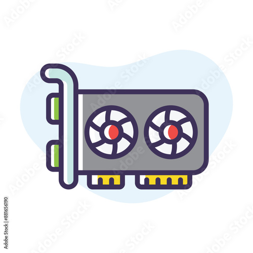 Graphics card vector icon