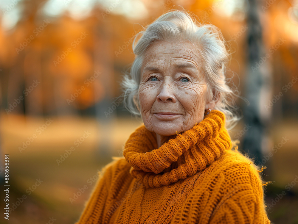 A portrait of an elderly woman with short white hair, smiling and looking slightly to the side. A portrait of an elderly woman with short white hair, smiling and looking slightly to the side.
