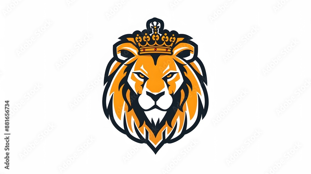 lion head with crown logo lion head with crown logo