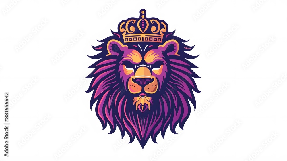 Obraz premium lion head with crown logo