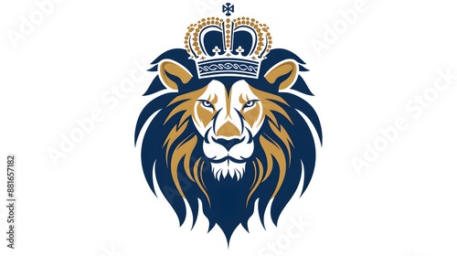 lion head with crown logo photo