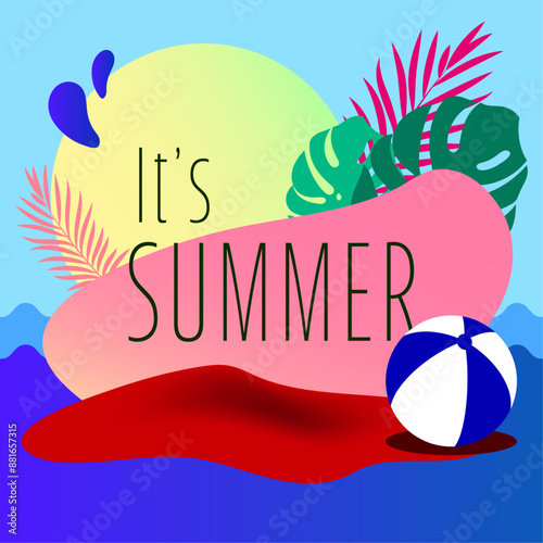 summer vacation illustration background beach