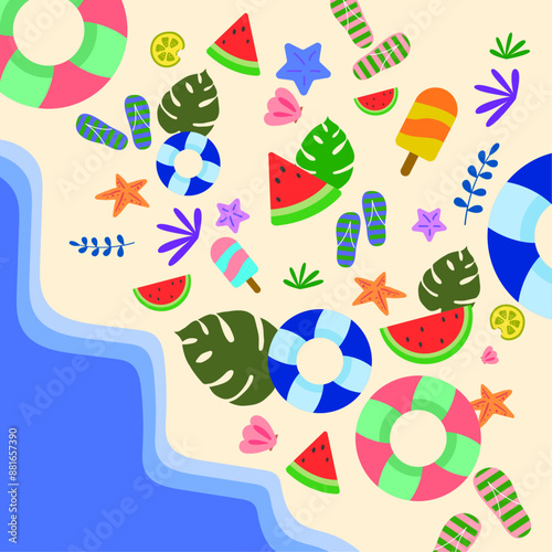 summer vacation illustration background beach