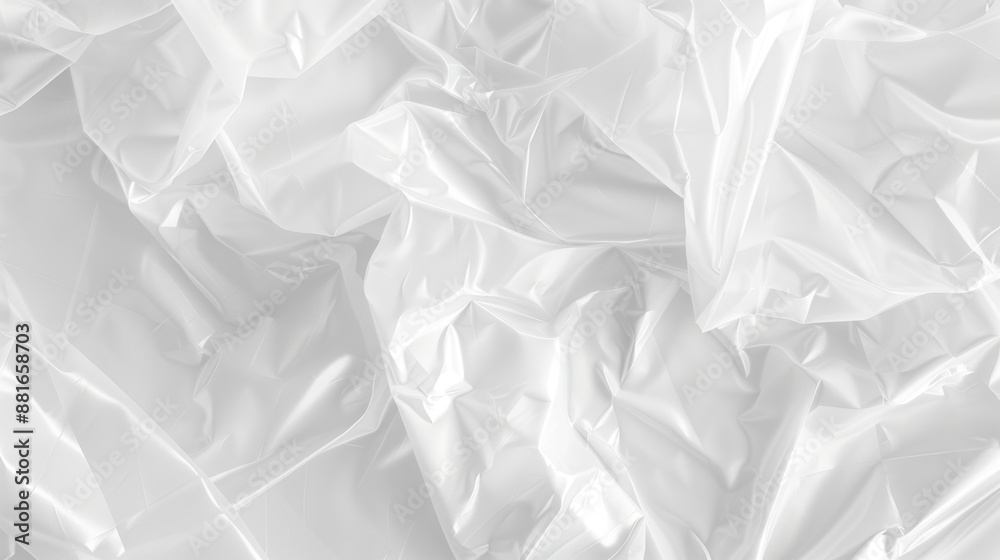 Fototapeta premium wavy crumpled transparent plastic, background texture