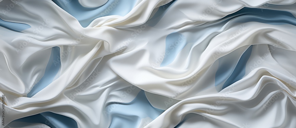 White silk fabric with soft flowing folds. White silk fabric with soft flowing folds.