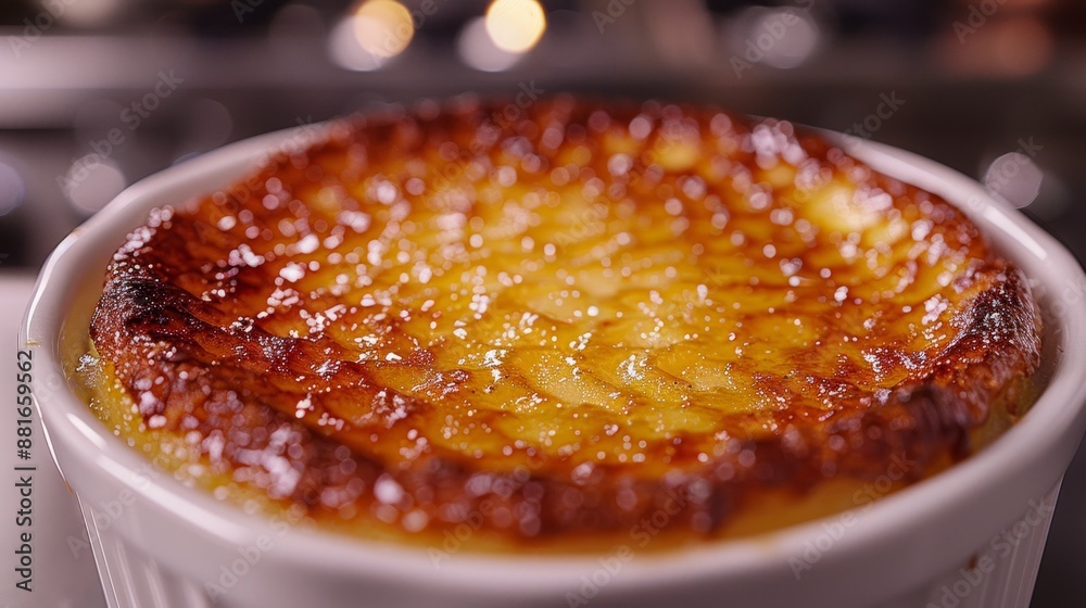 Delicious Caramelized Crème Brûlée Topping - Generative AI Delicious Caramelized Crème Brûlée Topping - Generative AI
