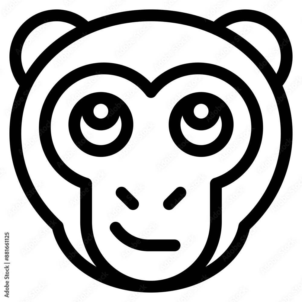 Vector Icon Smirk, Monkey, Animal, Wildlife, Pet Vector Icon Smirk, Monkey, Animal, Wildlife, Pet