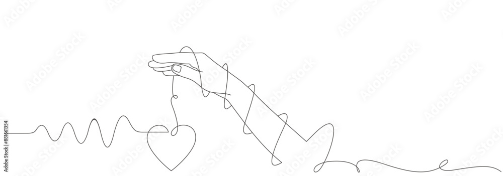 Fototapeta premium Love shaped hand and line illustration vector design for Valentine's Day 3