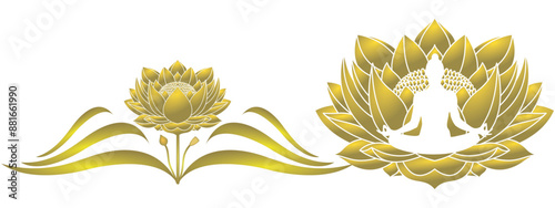 Vector design of buddha and lotus flower for vesak day 1 eps