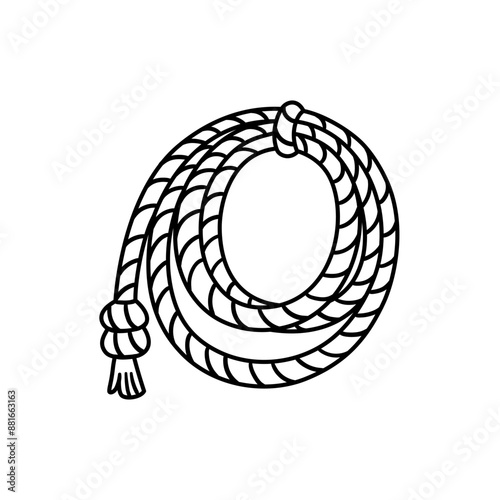 Cowboy lasso. Hand drawn illustration in sketch style.