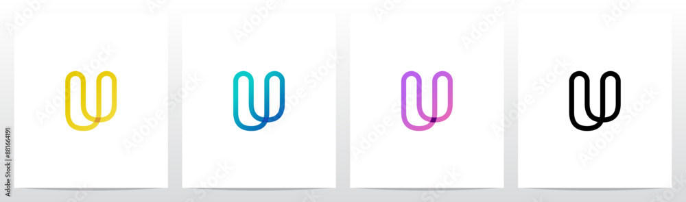Loop Transparent Overlay Letter Initial Logo Design U Loop Transparent Overlay Letter Initial Logo Design U