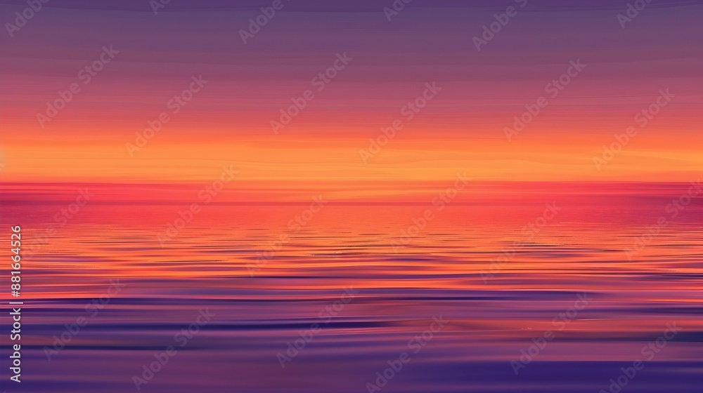 Fototapeta premium Minimalist Abstract Sunset with Tranquil Reflections in Serene Gradient Skies