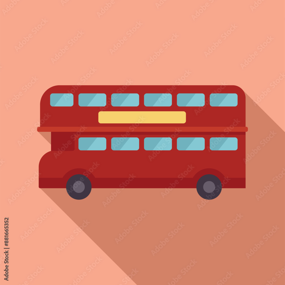 Red double decker bus driving through the city of london, public transportation concept Red double decker bus driving through the city of london, public transportation concept