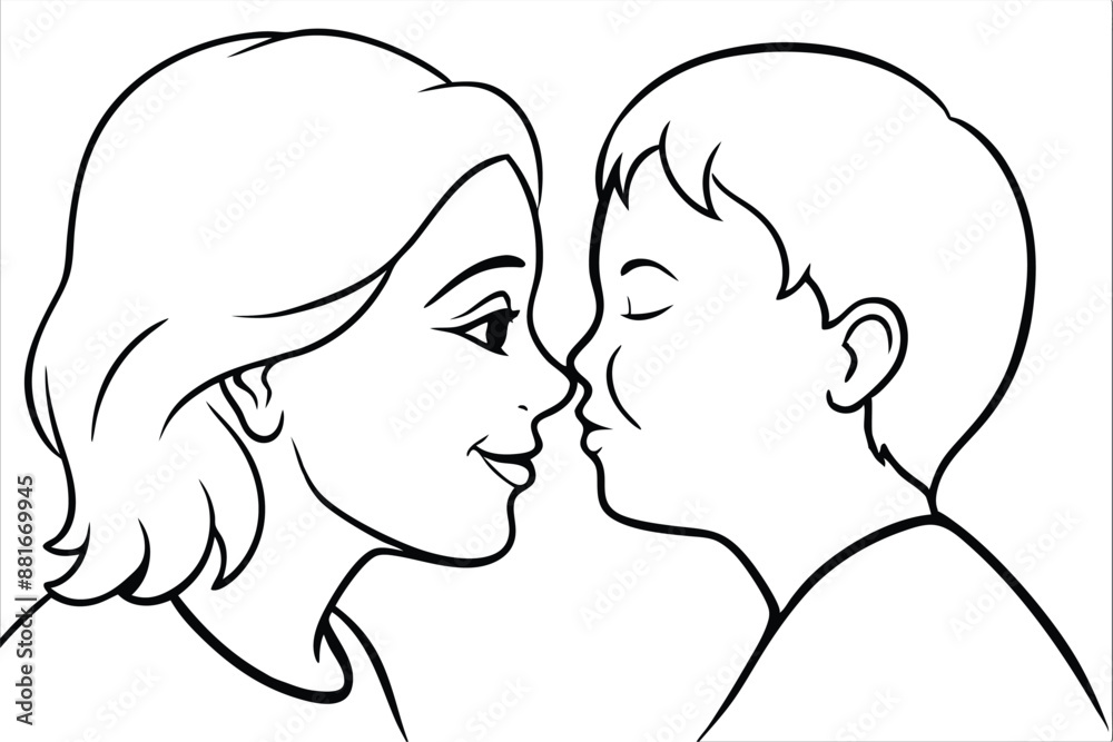 Mother's Day Line Art Happy Celebration Artwork Mother's Day Line Art Happy Celebration Artwork