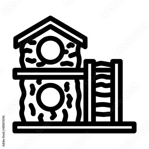 pet house hamster line icon vector. pet house hamster sign. isolated contour symbol black illustration