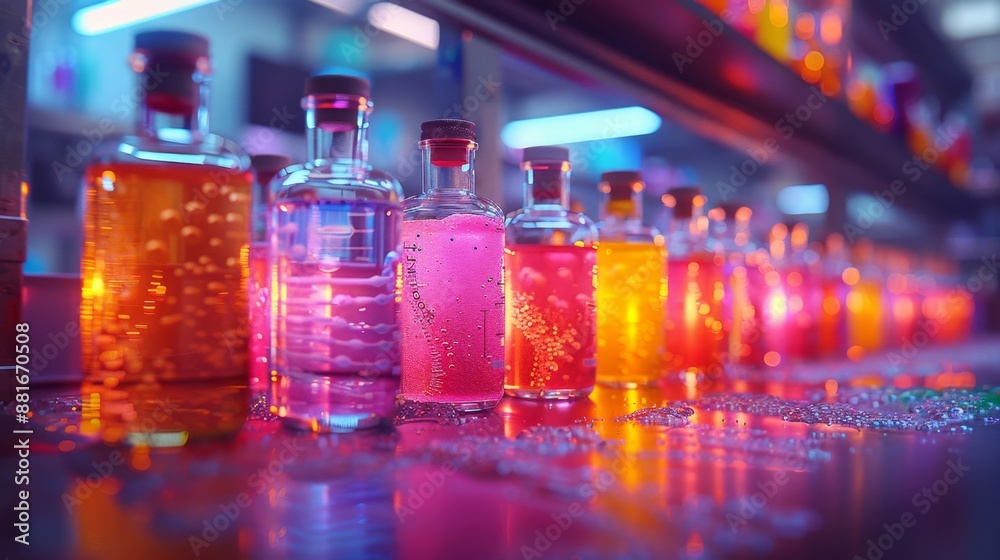 Colorful Chemistry Lab Bottles - Generative AI