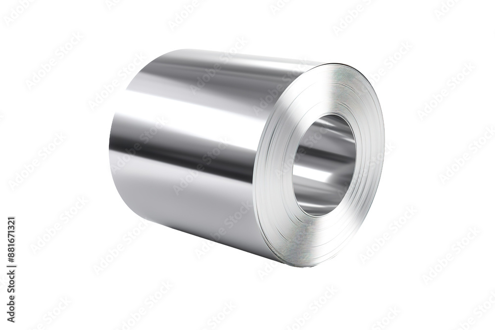 Shimmering Silver Coil: A Study in Simplicity on White or PNG Transparent Background. Shimmering Silver Coil: A Study in Simplicity on White or PNG Transparent Background.