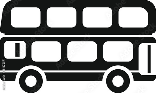 Simple icon of a double decker bus, a common sight in london and other major cities, representing public transportation