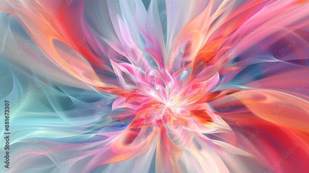 An abstract image showcasing an explosion of soft pastel colors radiating outward in a dynamic and visually soothing pattern. An abstract image showcasing an explosion of soft pastel colors radiating outward in a dynamic and visually soothing pattern.